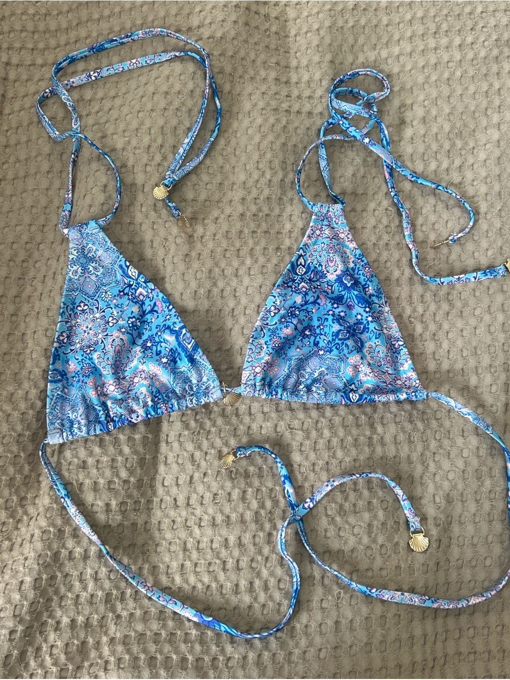 Kulani Kinis Turquoise Paisley Print Bikini Top